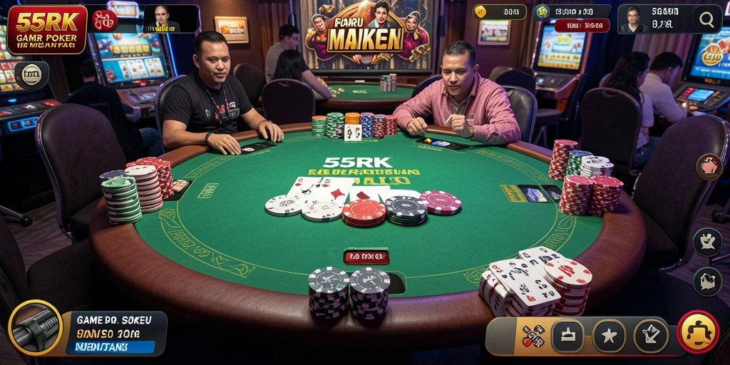 Tangkapan layar 55RK menampilkan pengalaman seru bermain Poker.