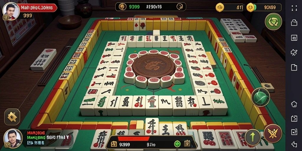 Tampilan screenshot utama 9399 menunjukkan gameplay seru permainan Mahjong.
