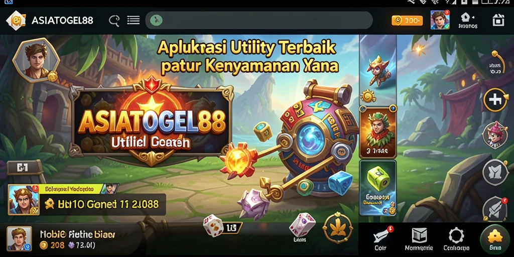 Screenshot utama ASIATOGEL88 menunjukkan fitur Utility yang bermanfaat.