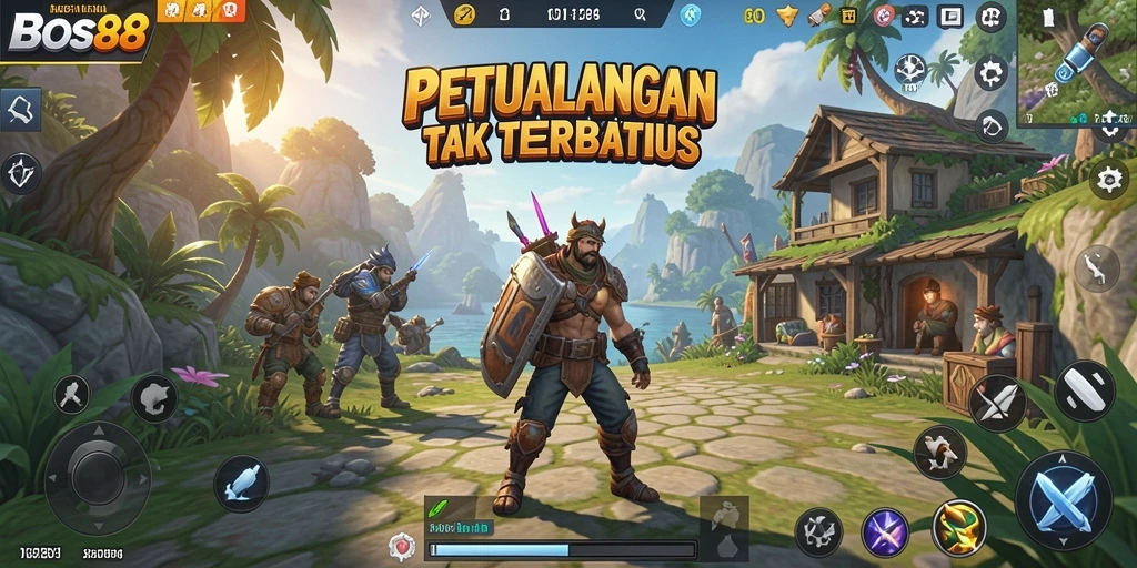 Tangkapan layar dari gameplay Open World yang menakjubkan di BOS88.