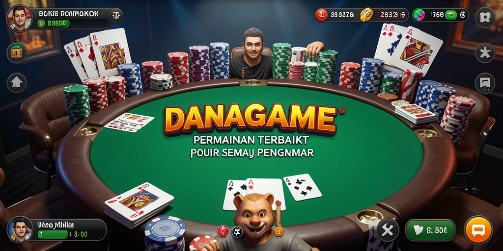 Tampilan gameplay poker yang mendebarkan di DANAGAME.
