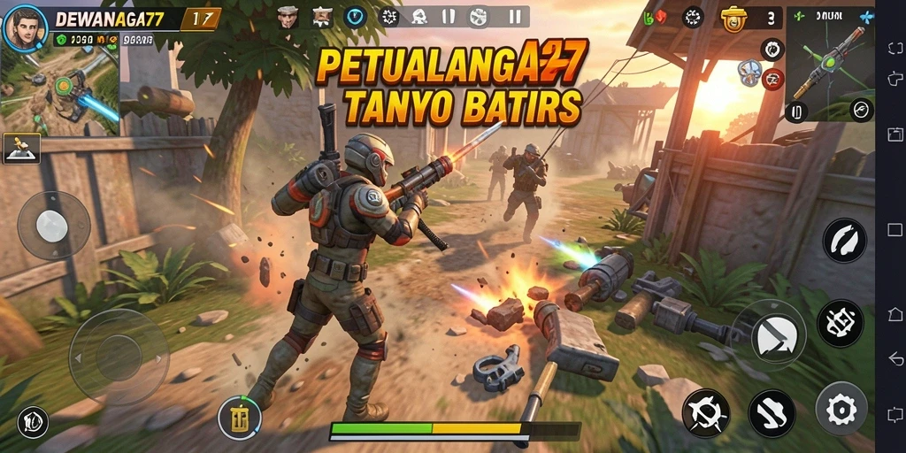 Tangkapan layar gameplay intens dari DEWANAGA77 yang menampilkan pertempuran aksi mendebarkan.
