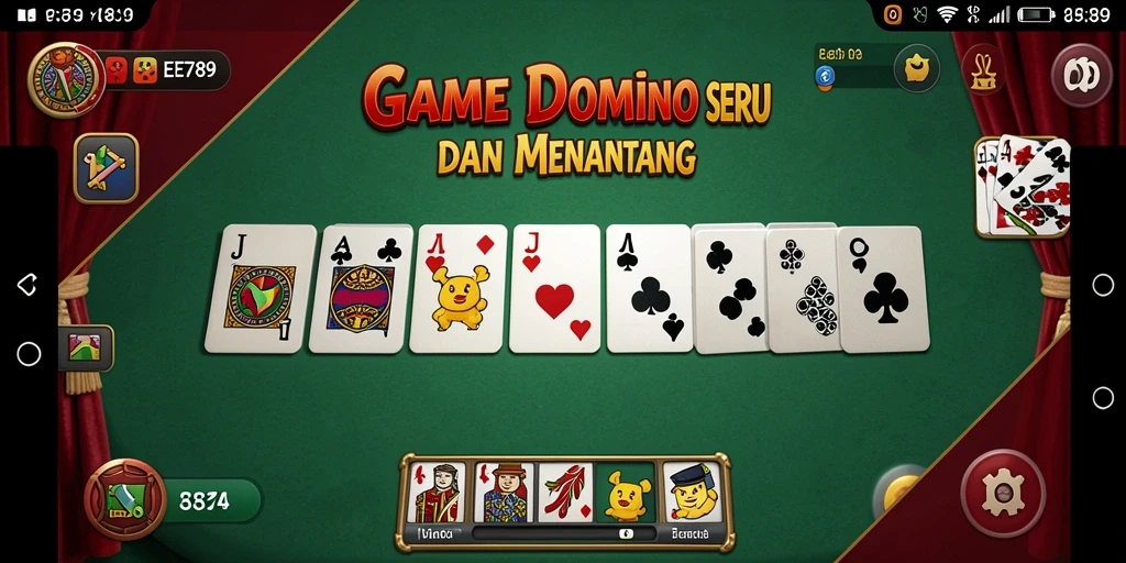 Tampilan utama gameplay Domino EE789 yang menantang dan seru.