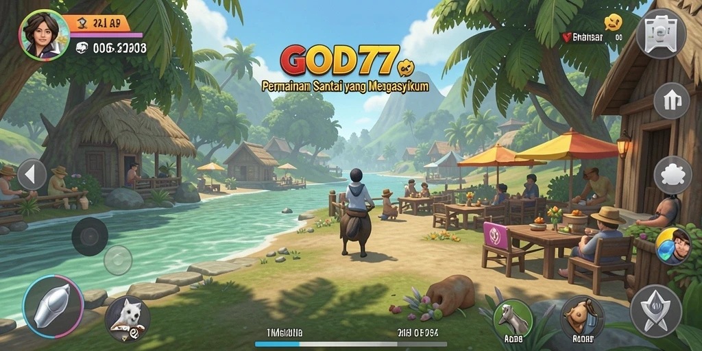 Tampilan menarik dari gameplay GOD77 yang penuh warna.