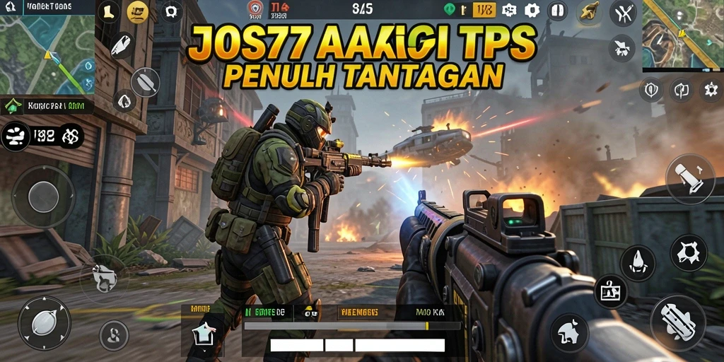 Tampilan gameplay seru dalam JOS77 dengan aksi pertempuran TPS.