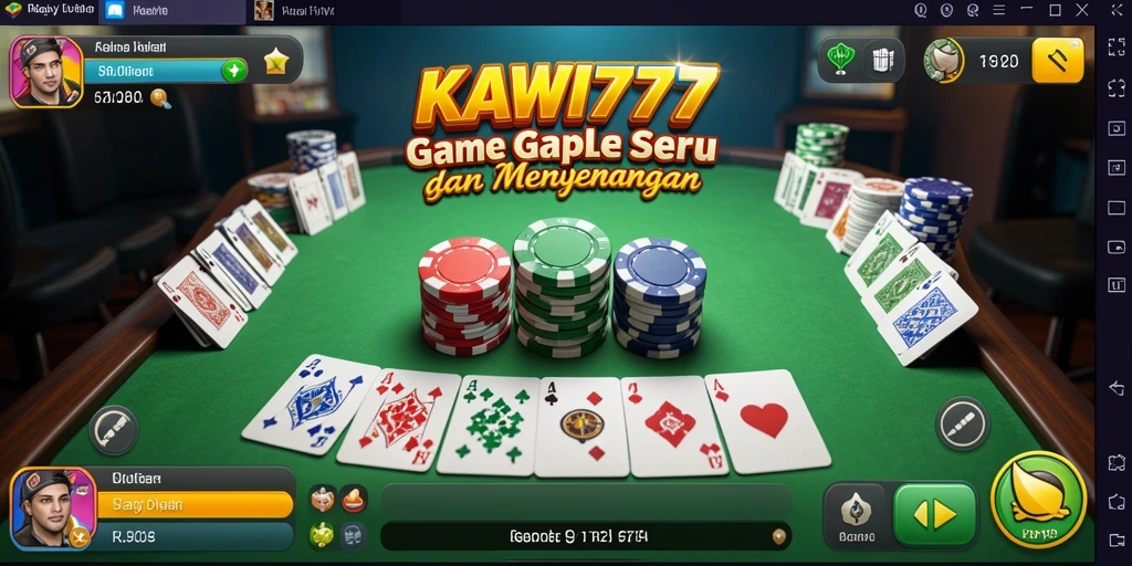 Tampilan gameplay KAWI777 yang menarik saat bermain Gaple.
