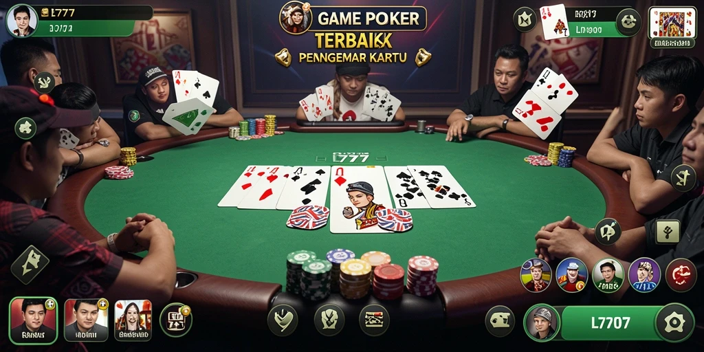 Tampilan gameplay Poker yang seru dan interaktif di L777.
