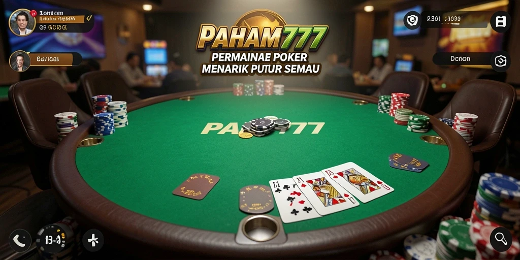 Screenshot gameplay PAHAM777 menampilkan aksi seru permainan Poker.