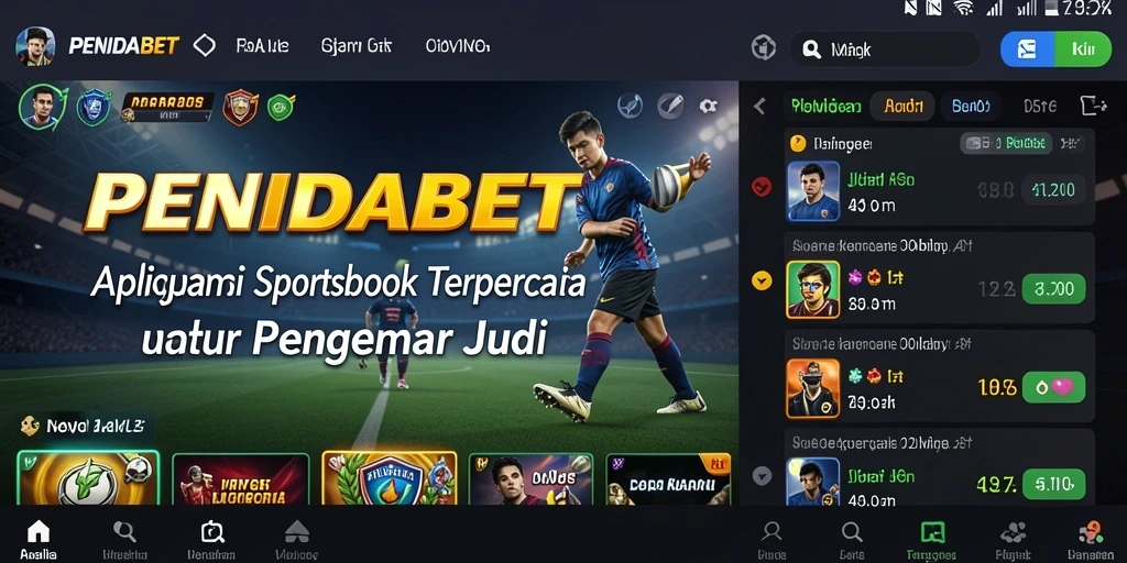 Tampilan utama PENIDABET dengan berbagai pilihan taruhan olahraga.