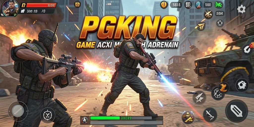 Screenshot PGKING menunjukkan aksi pertarungan yang mendebarkan.