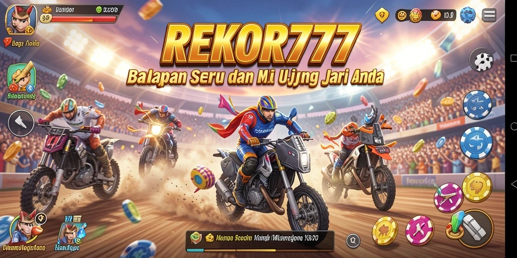 Tampilan gameplay seru dalam balapan mobil di REKOR777.