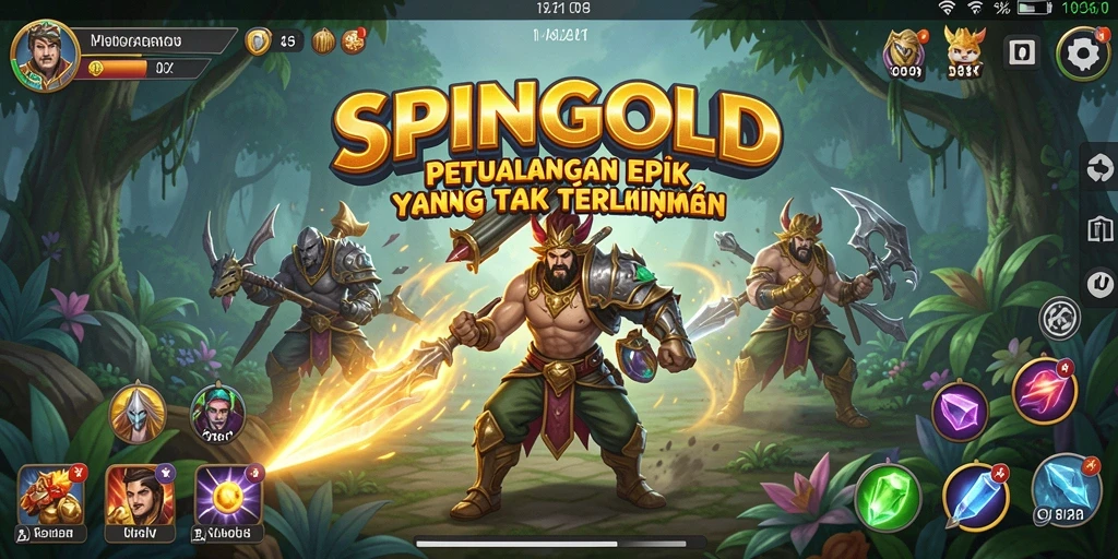 Tampilan gameplay SPINGOLD yang menakjubkan di dunia petualangan.