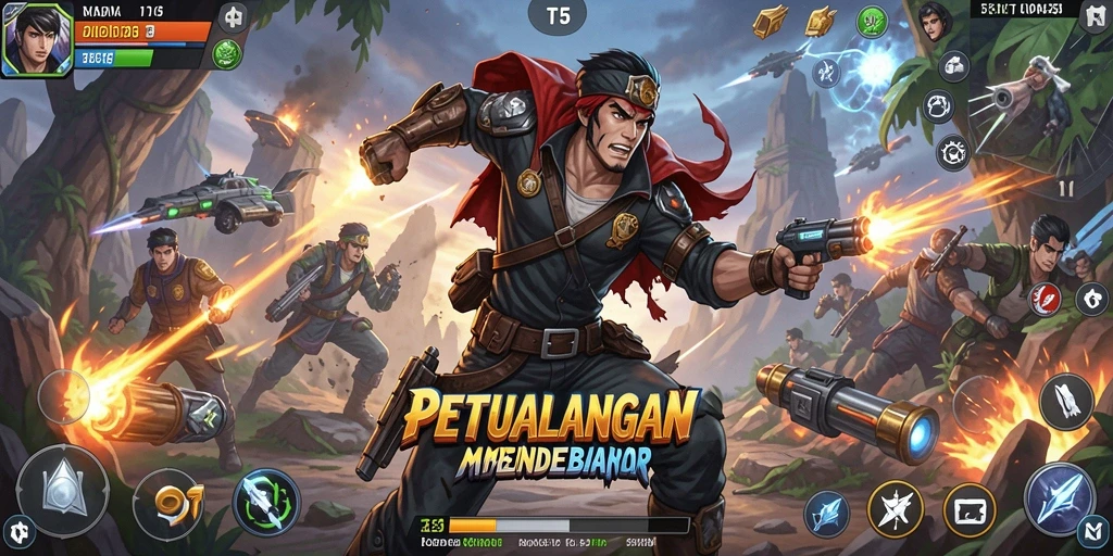 Tampilan aksi mendebarkan dalam T6 dengan karakter dan musuh yang menantang.