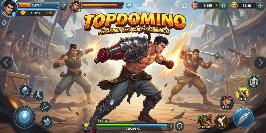 Gameplay aksi seru di TOPDOMINO menunjukkan pertarungan yang mendebarkan.