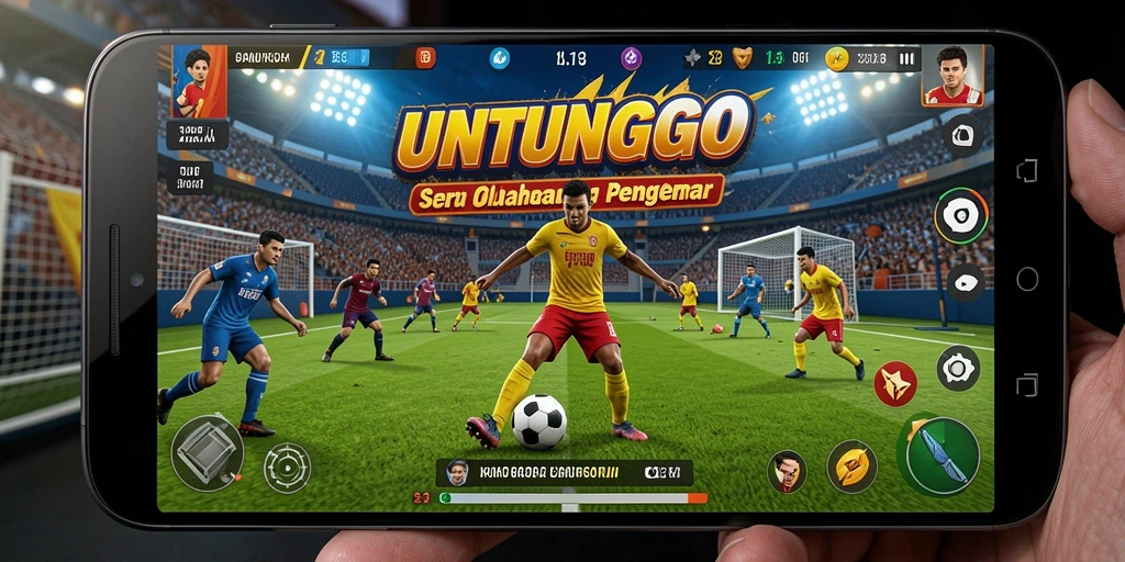 Tampilan gameplay UNTUNGGO dengan aksi olahraga yang mendebarkan.
