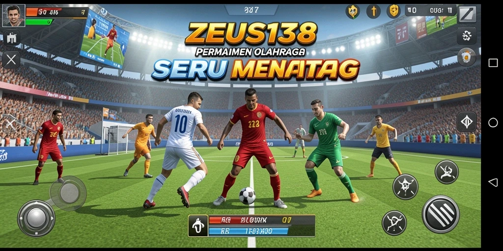 Screenshot utama ZEUS138 menampilkan aksi seru dalam game olahraga.